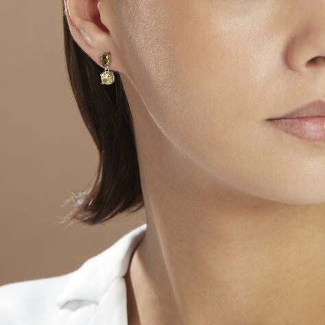 Boucles D'oreilles Pendantes Argent Blanc Brenna Oxydes De Zirconium - Boucles d'oreilles fantaisie Femme | Histoire d’Or