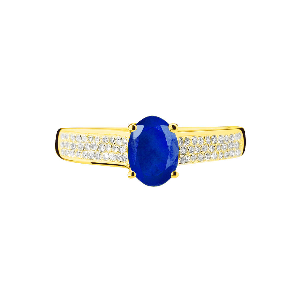 Bague Crista Or Jaune Saphir Et Diamant - Bagues solitaires Femme | Histoire d&rsquo;Or