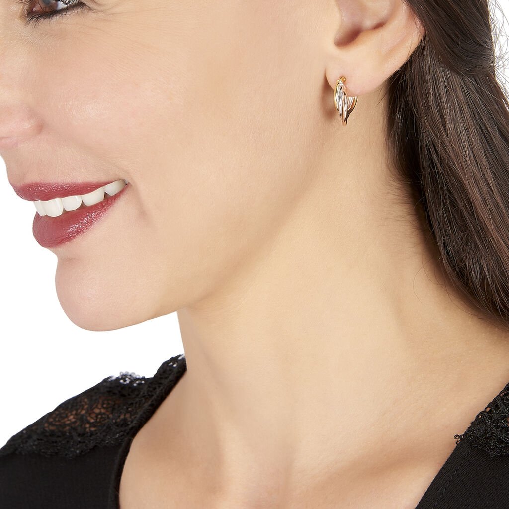Créoles Tanya Or Tricolore - Boucles d'oreilles créoles Femme | Histoire d’Or