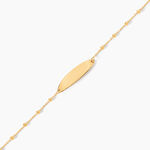 Bracelet Identit&eacute; Evelina Maille Boule Or Jaune - Bracelets Communion Enfant | Histoire d&rsquo;Or