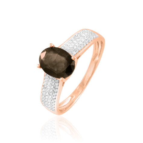Bague Crista Or Rose Quartz Et Diamant - Bagues solitaires Femme | Histoire d’Or