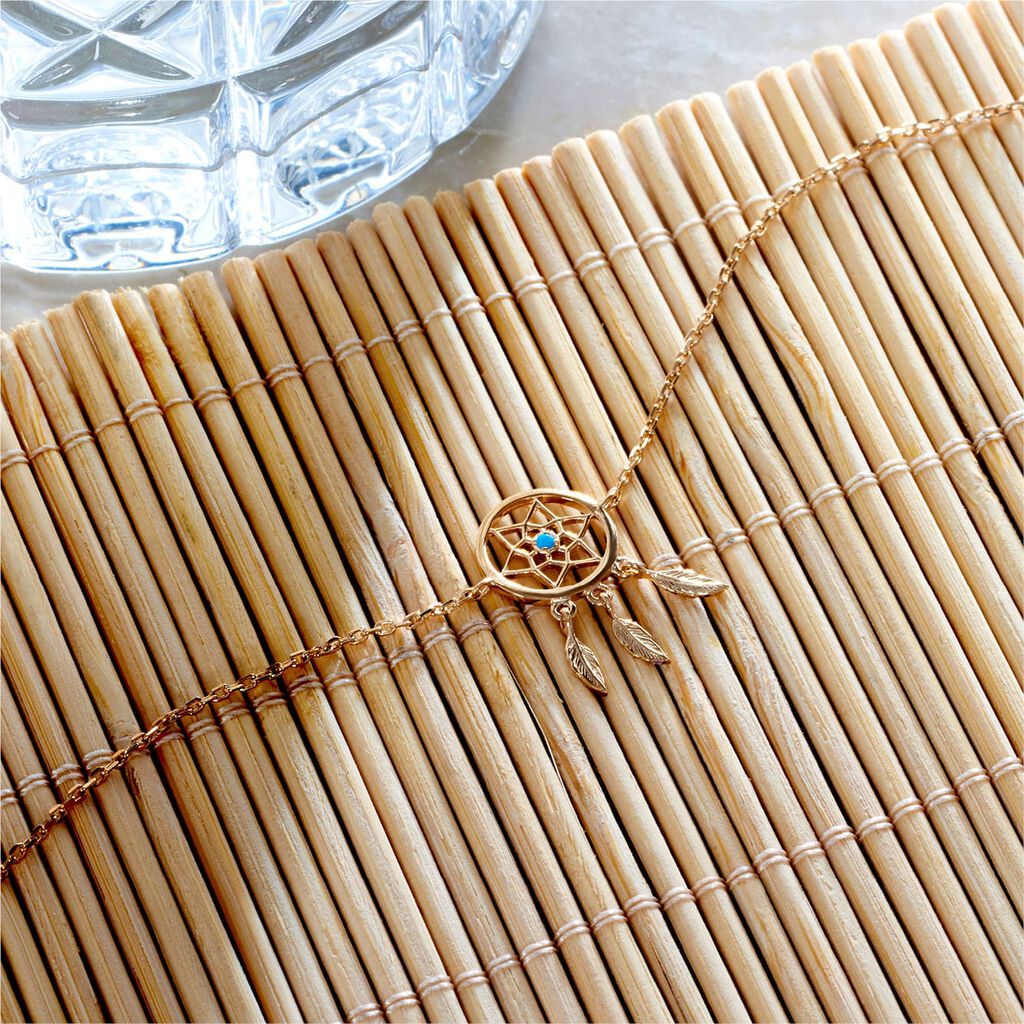 Bracelet Attrape Reves Plaque Or Jaune Pierre De Synthese - Bracelets Femme | Histoire d&rsquo;Or
