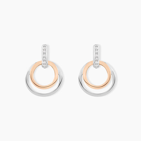 Boucles D'oreilles Pendantes Eloisia Or Bicolore Diamant - Boucles d'oreilles pendantes Femme | Histoire d’Or
