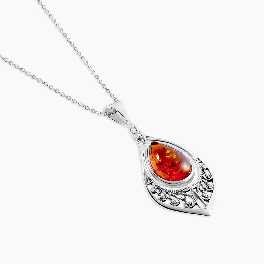 Collier Argent Blanc Doralyn Ambre - Colliers Femme | Histoire d’Or