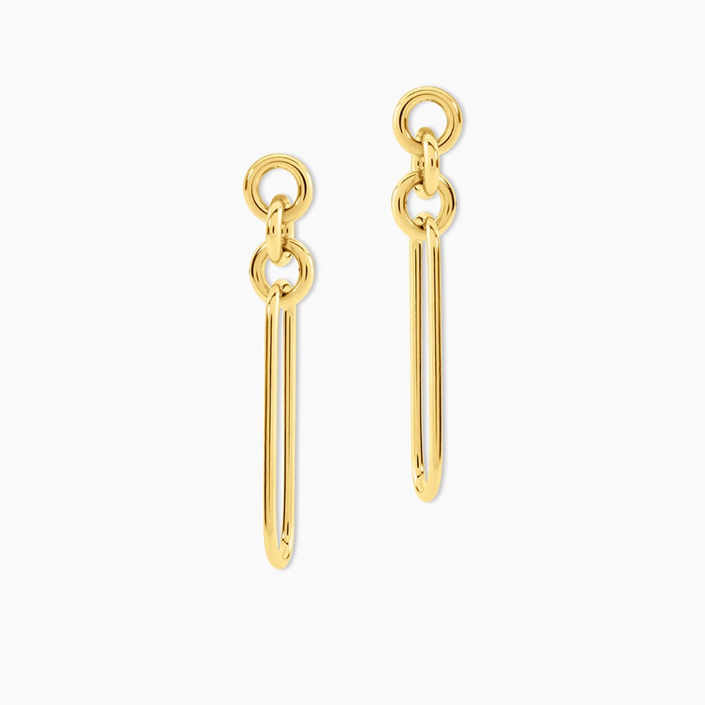Boucles D'Oreilles Pendantes Ebonie Acier Jaune - Boucles d'oreilles pendantes Femme | Histoire d&rsquo;Or