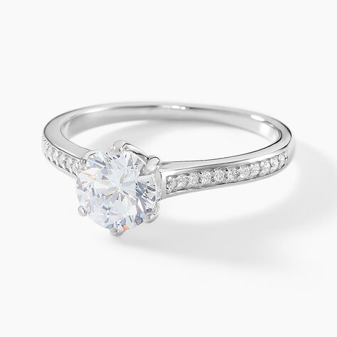 Bague Lydia Argent Blanc Oxyde De Zirconium - Bagues solitaires Femme | Histoire d’Or