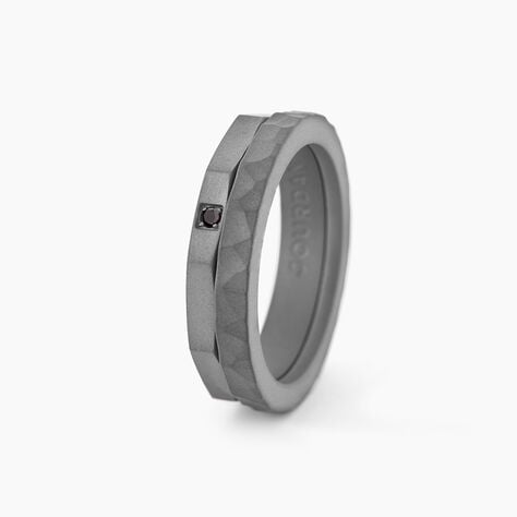 Bague Titane Gris Diamant - Bagues pierres pr&eacute;cieuses Homme | Histoire d&rsquo;Or