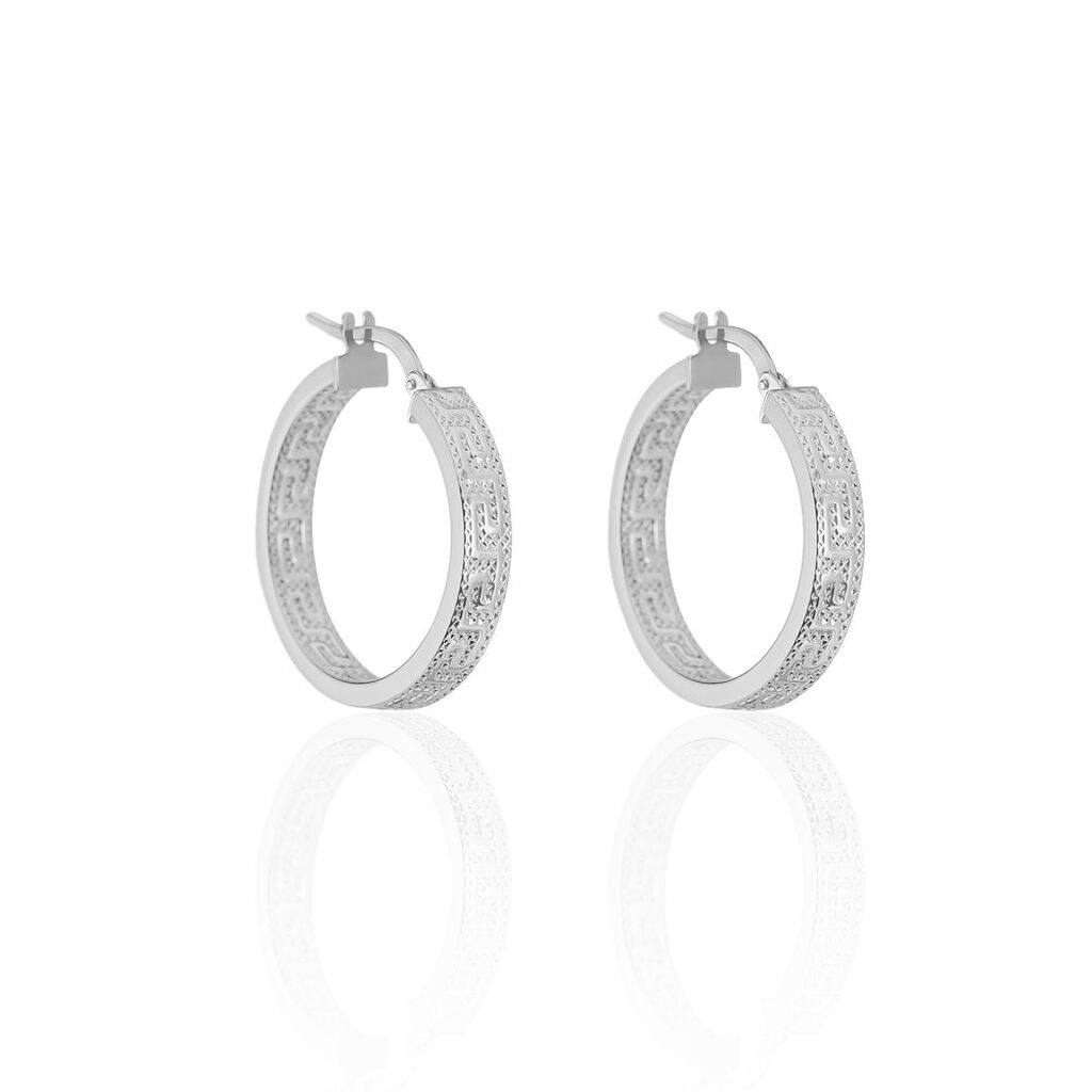Créoles Ugenie Or Blanc - Boucles d'oreilles créoles Femme | Histoire d’Or