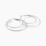 Cr&eacute;oles Argent Blanc Marjorie - Boucles d'oreilles cr&eacute;oles Femme | Histoire d&rsquo;Or