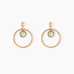 Boucles D'oreilles Pendantes Amalthea Plaqu&eacute; Or Dor&eacute; Aventurine Vert - Boucles d'oreilles fantaisie Femme | Histoire d&rsquo;Or
