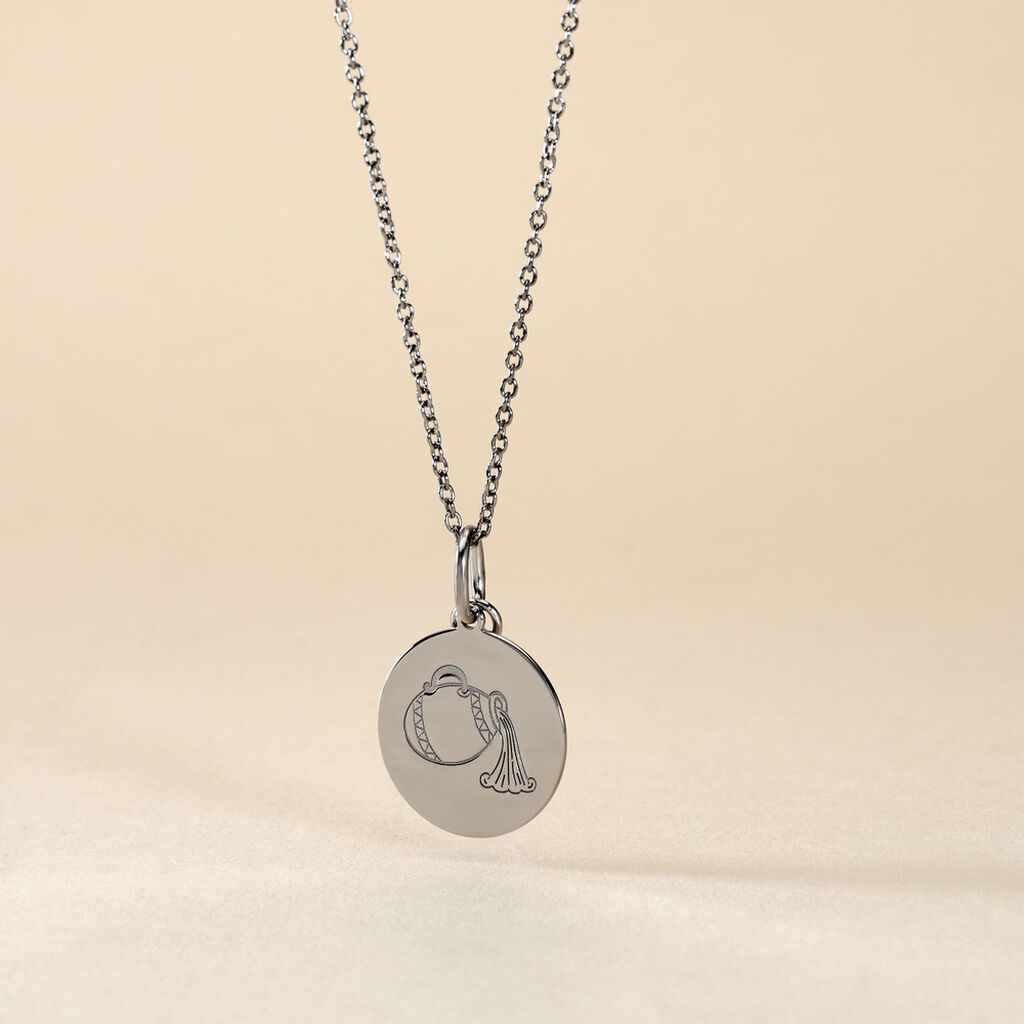 Pendentif Zodiaque Rond Argent Blanc - Pendentifs Zodiaque Famille | Histoire d’Or