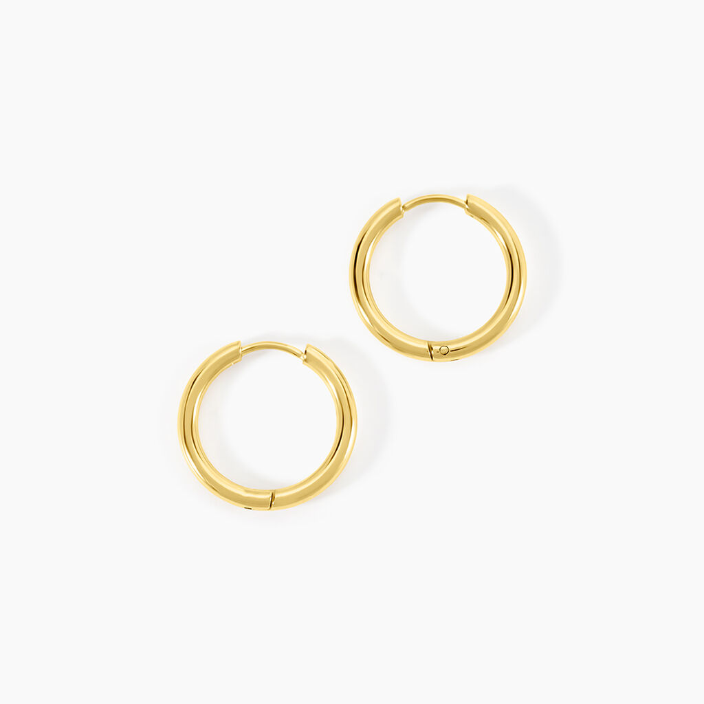 Cr&eacute;oles Bolivia Acier Jaune - 16 mm - Boucles d'oreilles cr&eacute;oles Femme | Histoire d&rsquo;Or