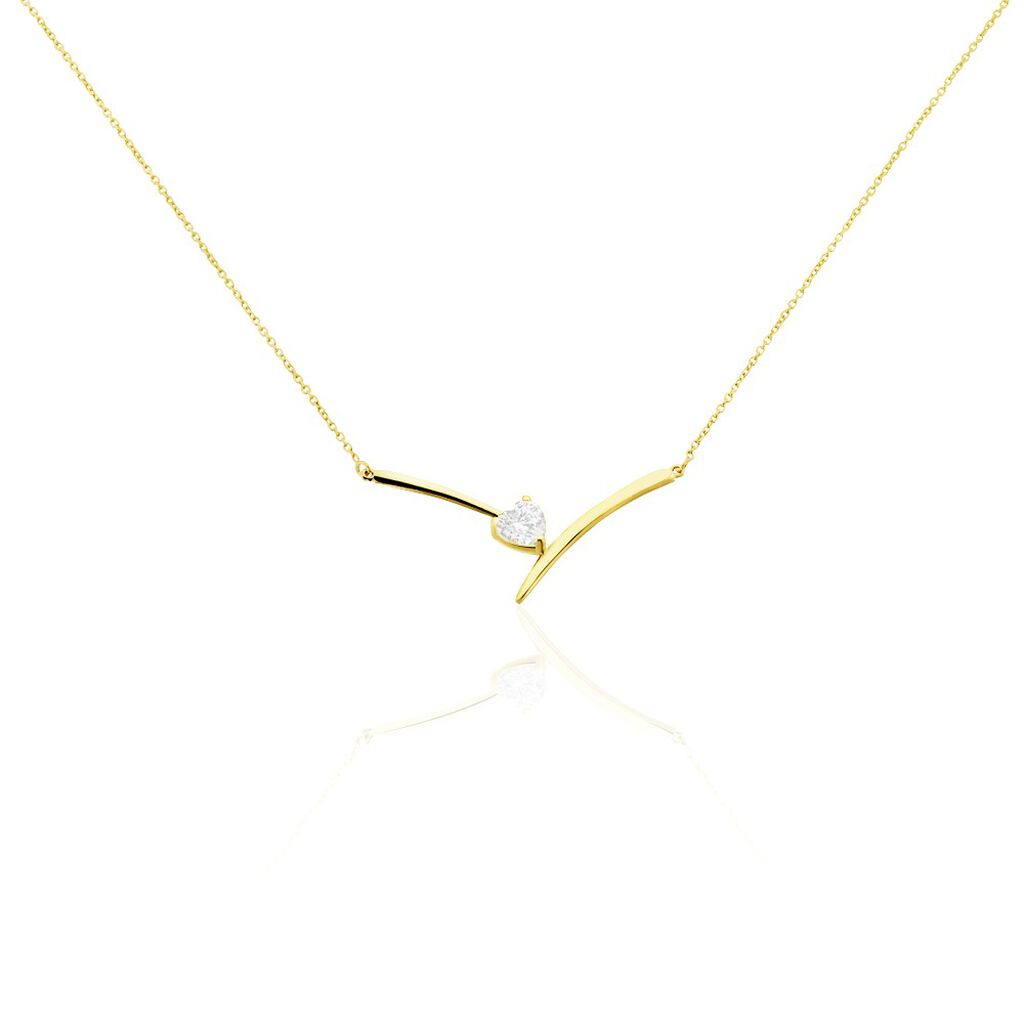 Collier Valeriana Or Jaune Oxyde De Zirconium