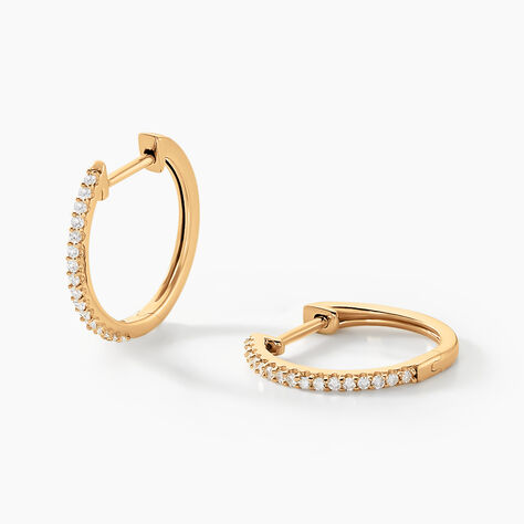 Creoles Or Jaune Aryanna Diamants - Boucles d'oreilles créoles Femme | Histoire d’Or