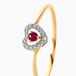 Bague Rafaelle Or Jaune Rubis Diamant - Bagues solitaires Femme | Histoire d&rsquo;Or