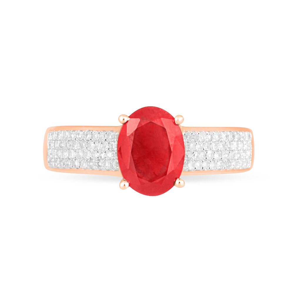 Bague Crista Or Rose Rubis Et Diamant - Bagues solitaires Femme | Histoire d&rsquo;Or
