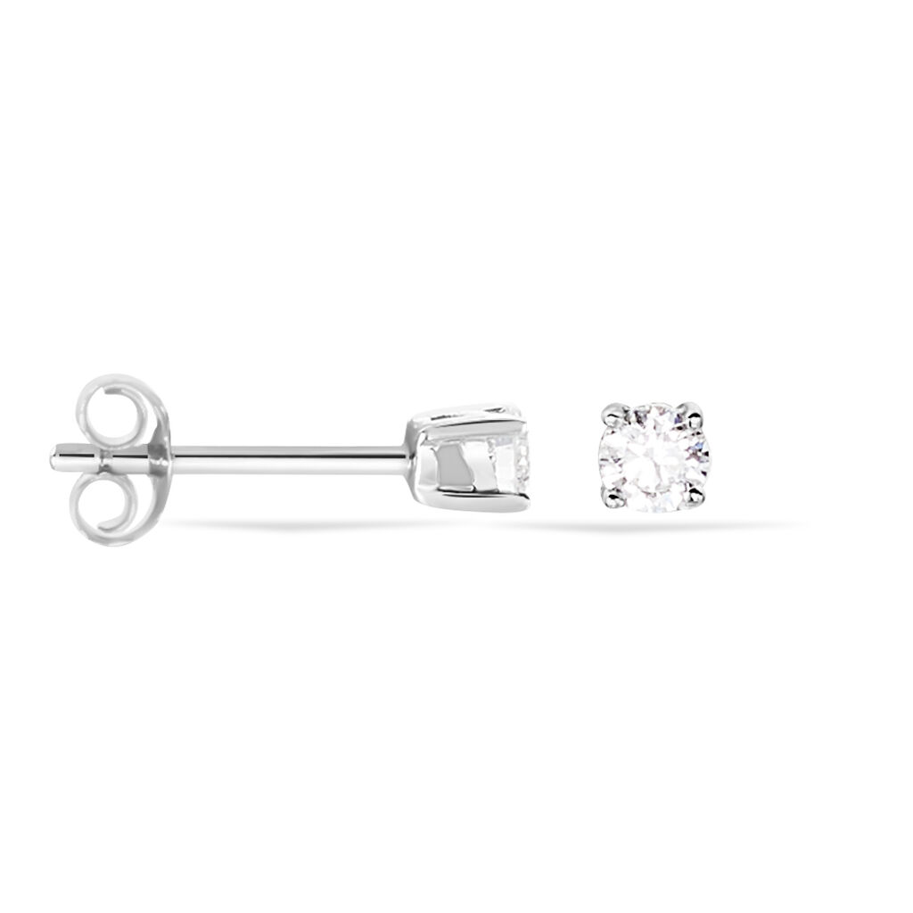 Boucles D'oreilles Puces Victoria Or Blanc Diamant - Clous d'oreilles Femme | Histoire d&rsquo;Or