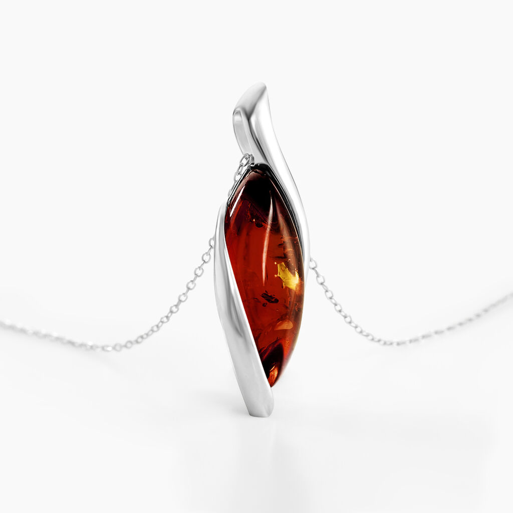 Collier Vyara Argent Blanc Ambre - Colliers Femme | Histoire d’Or