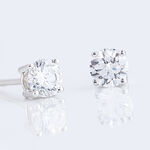 Boucles D'oreilles Puces 4 Griffes Or Blanc Diamant Synthetique - Clous d'oreilles Femme | Histoire d&rsquo;Or