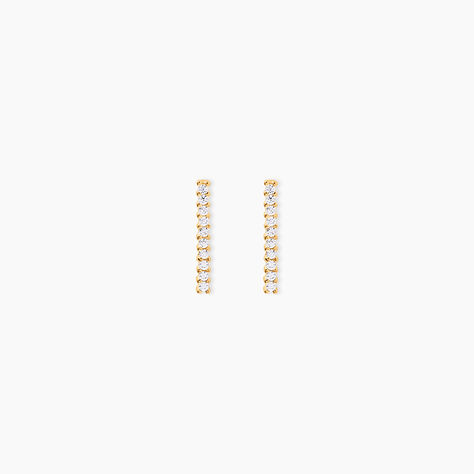 Boucles D'oreilles Pendantes Priscilla Or Jaune Oxyde De Zirconium - Boucles d'oreilles pendantes Femme | Histoire d&rsquo;Or