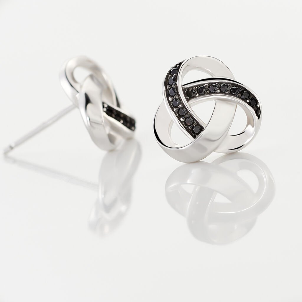 Boucles D'oreilles Puces Melina Argent Blanc Oxyde De Zirconium - Boucles d'oreilles fantaisie Femme | Histoire d’Or
