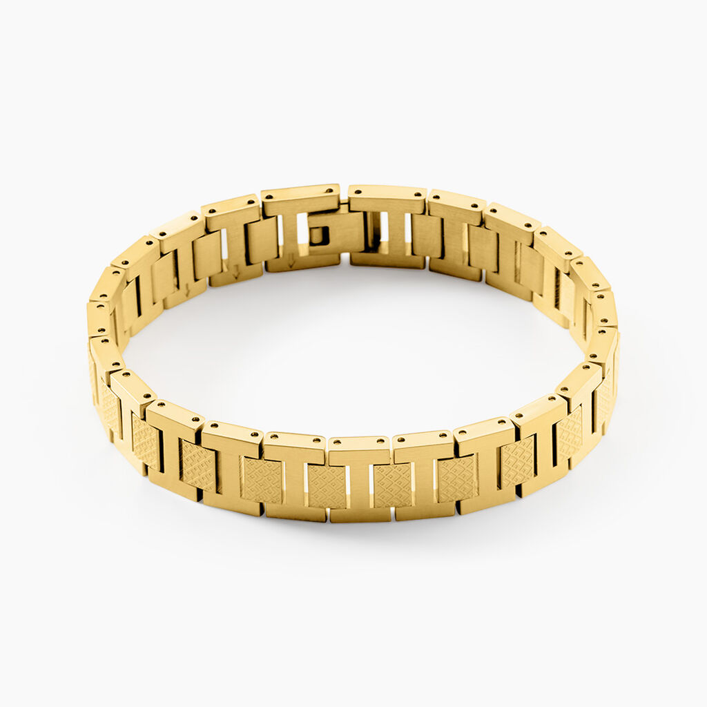 Bracelet Lacoste Metropole Acier Jaune - Bijoux sans pierre Homme | Histoire d&rsquo;Or