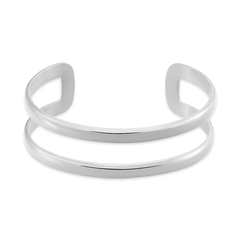 Bracelet Manchette Lisie Acier Blanc - Bracelets manchettes Femme | Histoire d&rsquo;Or