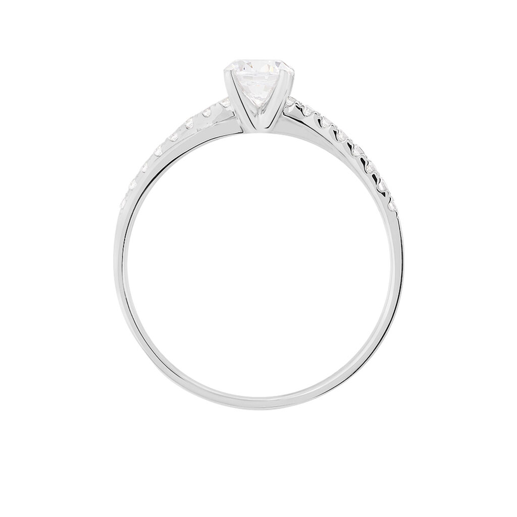 Bague Solitaire Kanel Or Blanc Oxyde De Zirconium - Bagues solitaires Femme | Histoire d&rsquo;Or