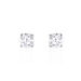 Boucles D'oreilles Puces 4 Griffes Or Blanc Diamant Synthetique - Clous d'oreilles Femme | Histoire d’Or