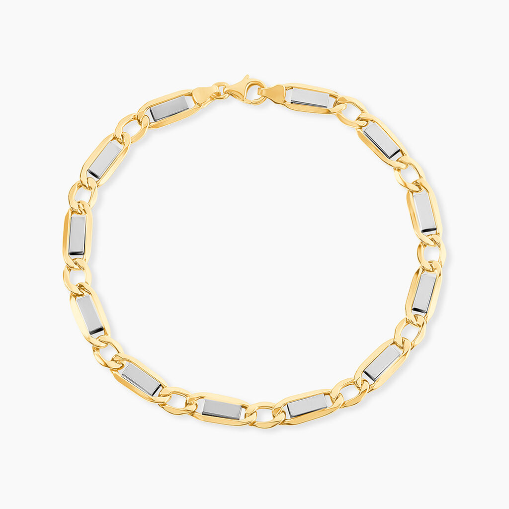 Bracelet Danae Plaquette Or Bicolore - Bracelets chaîne Homme | Histoire d’Or