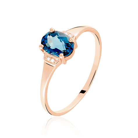 Bague Mathilde Or Rose Topaze Et Oxyde De Zirconium - Bagues solitaires Femme | Histoire d’Or