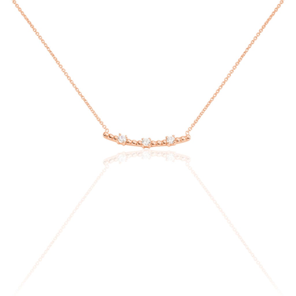 Collier Malaga Argent Rose Oxyde De Zirconium - Colliers fantaisie Femme | Histoire d&rsquo;Or