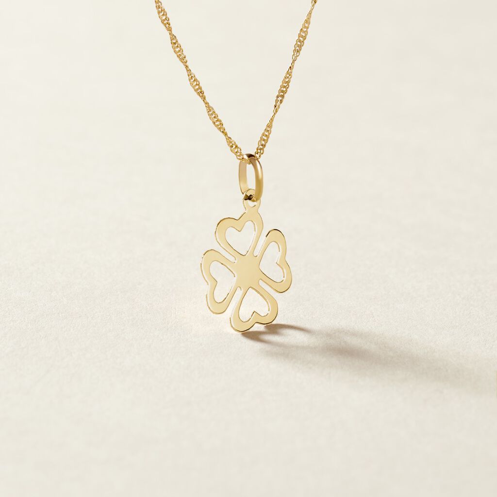 Pendentif Koulmia Trefle Or Jaune - Pendentifs Famille | Histoire d&rsquo;Or