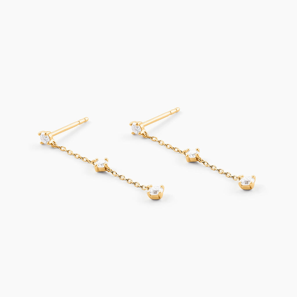 Boucles D'Oreilles Pendantes Madhav Or Jaune Diamant Synth&eacute;tique - Boucles d'oreilles pendantes Femme | Histoire d&rsquo;Or