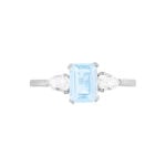 Bague Medyna Or Blanc Topaze Et Oxyde De Zirconium - Bagues solitaires Femme | Histoire d&rsquo;Or