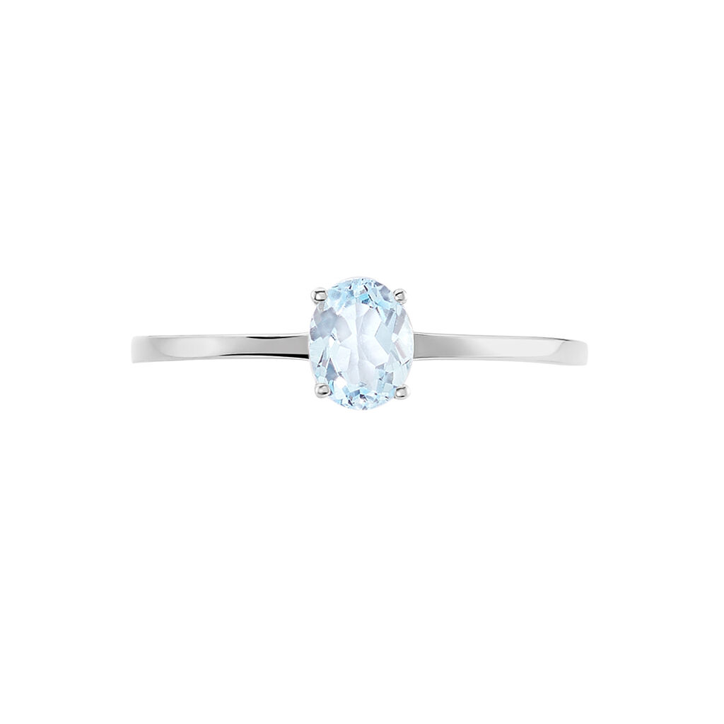 Bague Valentino Or Blanc Topaze - Bagues solitaires Femme | Histoire d’Or