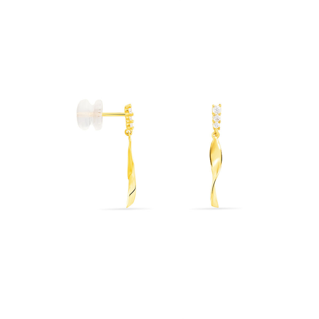 Boucles D'oreilles Pendantes Kristina Or Jaune Oxyde De Zirconium - Boucles d'oreilles pendantes Femme | Histoire d’Or