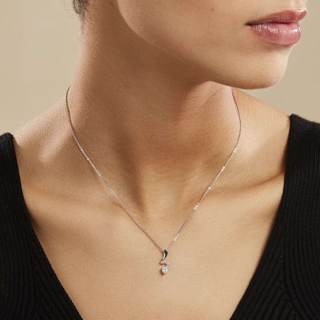 Collier Yedaz Argent Blanc Oxyde De Zirconium - Colliers fantaisie Femme | Histoire d’Or