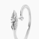 Bague Feath Argent Blanc Oxyde De Zirconium - Bagues solitaires Femme | Histoire d&rsquo;Or