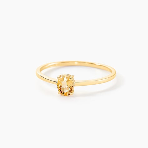Bague Valentino Or Jaune Citrine - Bagues solitaires Femme | Histoire d&rsquo;Or