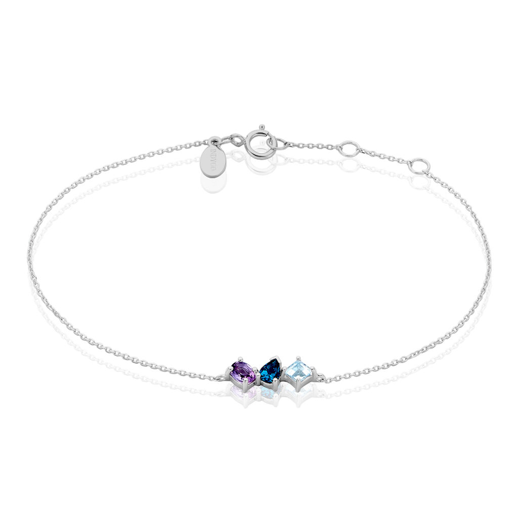 Bracelet Raika Or Blanc Amethyste Et Topaze - Bracelets Femme | Histoire d&rsquo;Or