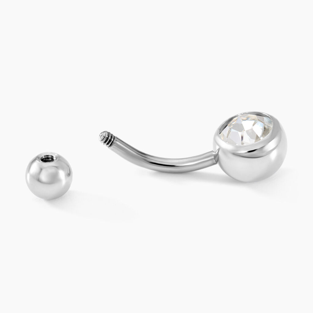 Piercing De Nombril Santuzza Acier Blanc Verre - Bijoux Femme | Histoire d’Or