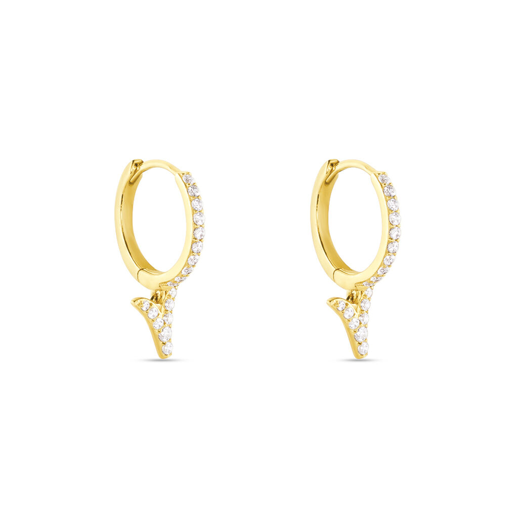 Cr&eacute;oles Ligeia Or Jaune Oxyde De Zirconium - Boucles d'oreilles cr&eacute;oles Femme | Histoire d&rsquo;Or