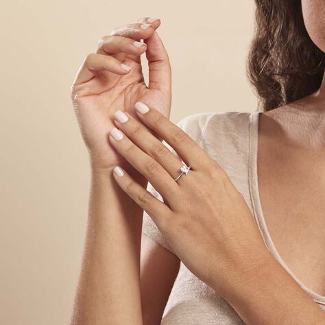 Bague Eva Or Blanc Oxyde De Zirconium - Bagues solitaires Femme | Histoire d’Or