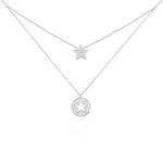 Collier Ambre Argent Blanc Oxyde De Zirconium - Colliers doubles et triples cha&icirc;nes Femme | Histoire d&rsquo;Or