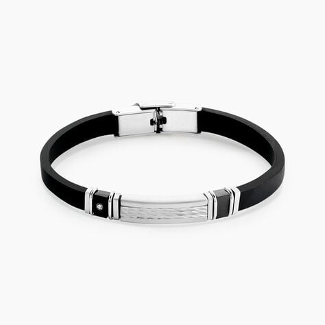 Bracelet Eric Acier Blanc Pierre De Synthese - Bracelets Homme | Histoire d&rsquo;Or