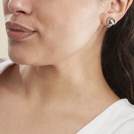 Boucles D'oreilles Puces Miko Argent Blanc - Boucles d'oreilles fantaisie Femme | Histoire d’Or