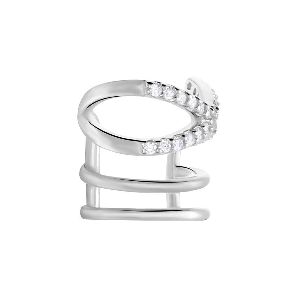Bague D'oreille Unitaire Pancho Argent Blanc Oxyde - Boucles d'oreilles fantaisie Femme | Histoire d’Or