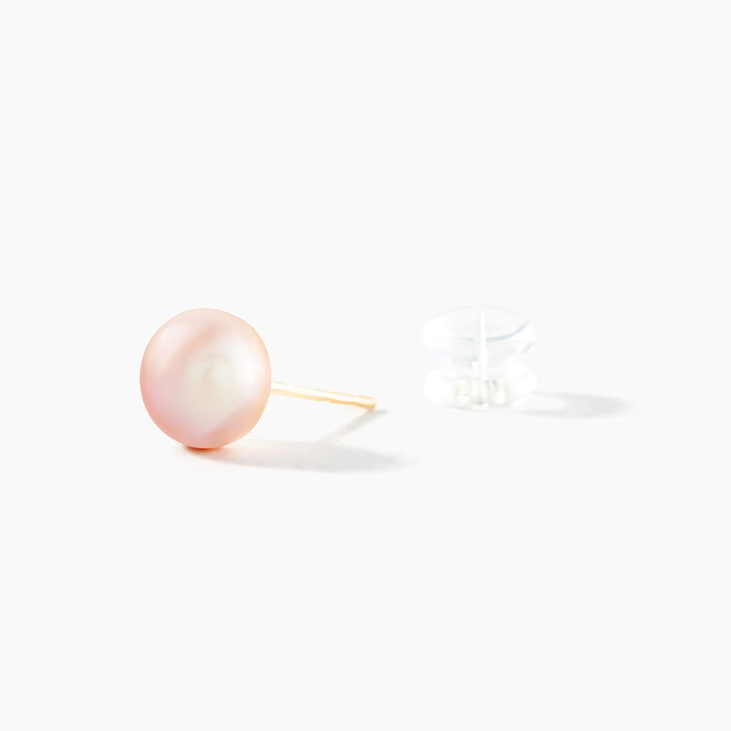 Boucles D'oreilles Puces Ursulina Or Jaune Perle De Culture - Clous d'oreilles Femme | Histoire d’Or