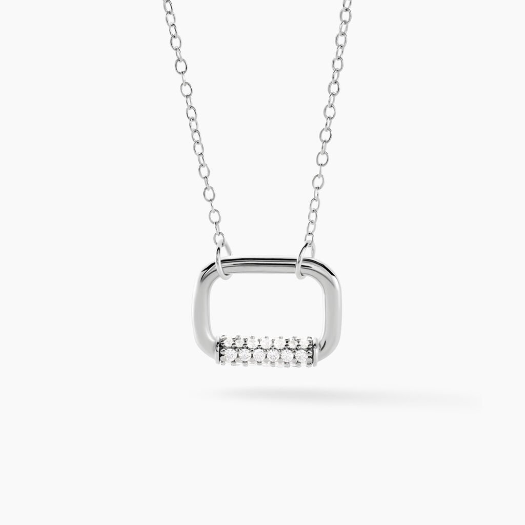 Collier Urban Call Argent Blanc Oxyde De Zirconium - Colliers fantaisie Femme | Histoire d&rsquo;Or